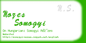 mozes somogyi business card